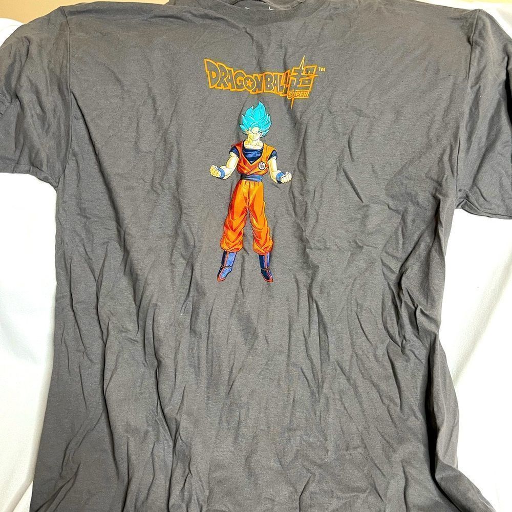 Brownish-grey dragon ball super t shirt With Super Sayien Blue Goku